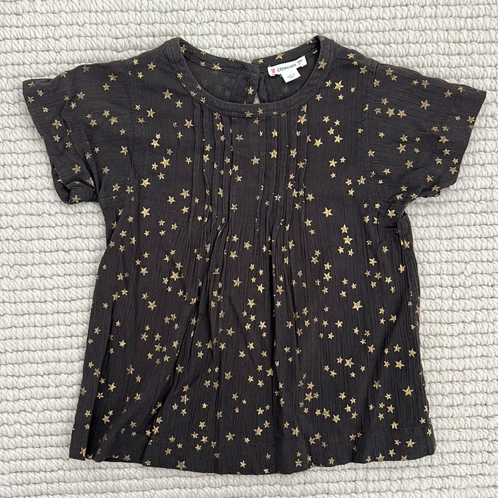 Crewcuts crinkled cotton gold star top